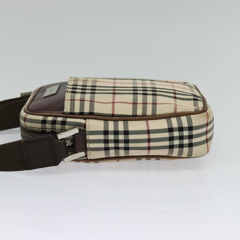 Authentic BURBERRY Nova Check Shoulder Bag Canvas Beige Silver - Picture 10 of 16